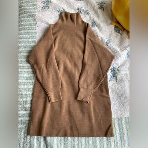 Babaton Brown Turtleneck Sweater Dress